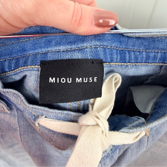 Miou Muse wide leg jeans tie waist sz medium - Picture 7 of 8